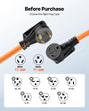 VEVOR 30 Amp 100 Feet RV Extension Cord, 125V 2500W, Heavy Duty 10/3 Gauge STW RV Power Cord, NEMA TT-30P to NEMA TT-30R, with Power Indicator, Cord Organizer, 15A Adapter, for Camper Travel Trailer