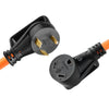 VEVOR 30 Amp 75 Feet RV Extension Cord, 125V 2500W, Heavy Duty 10/3 Gauge STW RV Power Cord, NEMA TT-30P to NEMA TT-30R, with Power Indicator, Cord Organizer, 15A Adapter, for Camper Travel Trailer