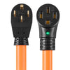 VEVOR 50 Amp 100 Feet RV Extension Cord, 125V/250V, Heavy Duty 6/3 + 8/1 Gauge STW RV Power Cord, NEMA 14-50P to NEMA 14-50R, with Power Indicator, Cord Organizer, 15A Adapter, for Camper Trailer
