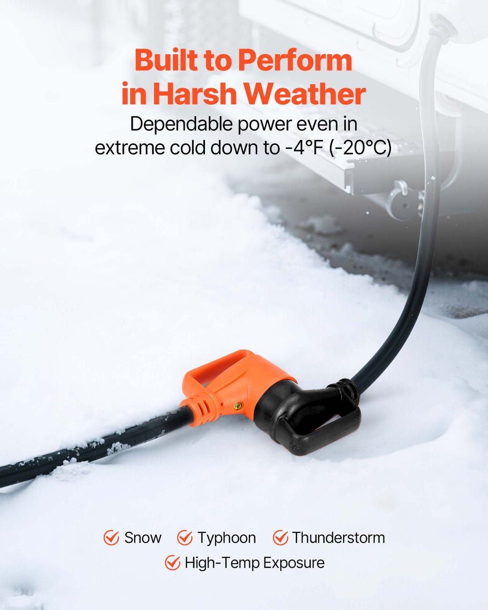 VEVOR RV extension cord harsh weather performance -4°F