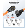 VEVOR 50 Amp 75 Feet RV Extension Cord, 125V/250V 7500W, Heavy Duty 6/3 + 8/1 Gauge STW RV Power Cord, NEMA 14-50P to NEMA 14-50R, with Power Indicator, Cord Organizer, 15A Adapter, for Camper Trailer