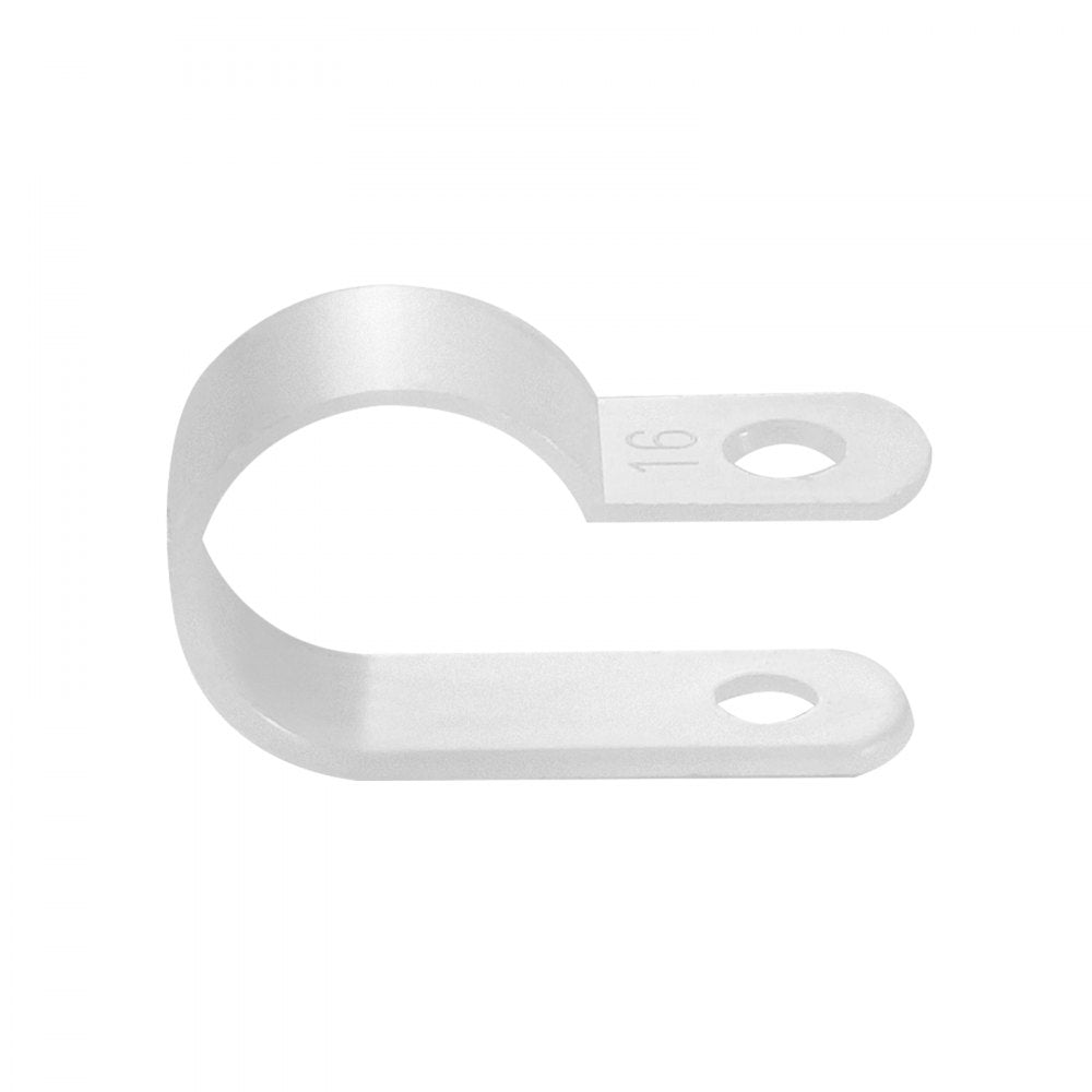 VEVOR R-Type Cable Clip, 0.51 in Wire Clamp, 100 Pack Nylon Screw Mounting Cord Fastener Clips with Screws, Electrical Grip Clip Wires Clamp, for Cable Management, Wire Organizer & Cord Holder(White)