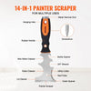 VEVOR Drywall Knife Set, 6 PCS Drywall Tools Includes 3" Painter Scraper, Two Putty Knives,  Two Taping Knives and 12" Mud Pan, Stainless Steel Spackle Tool, Drywall Finishing Tools for Home
