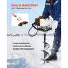 VEVOR Gas Powered Ice Auger, 52CC 2-Stroke Ice Fishing Augers with 8" Steel Drill Bit, Cold-Resistant & Portable Post Hole Digger, Precise and Fast Drilling Powerhead for Winter Fishing Rescue