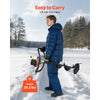 VEVOR Gas Powered Ice Auger, 52CC 2-Stroke Ice Fishing Augers with 8" Steel Drill Bit, Cold-Resistant & Portable Post Hole Digger, Precise and Fast Drilling Powerhead for Winter Fishing Rescue