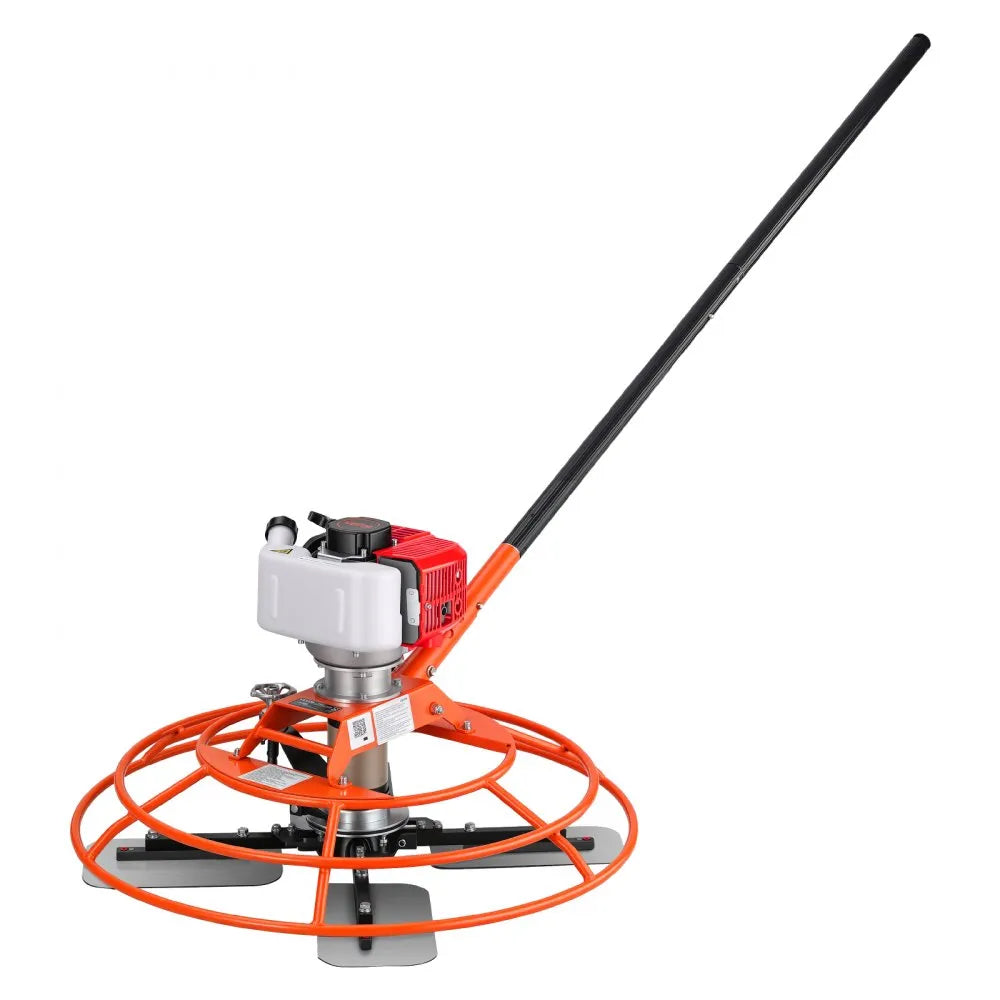 VEVOR Power Trowel, 28.3 inch Trowel Diameter Concrete Finishing Machine, 4 Blades, Adjustable 0-12° Pitch, Gas-Powered Walk-Behind Cement Surface Finisher for Smooth Floors, Bridge Construction