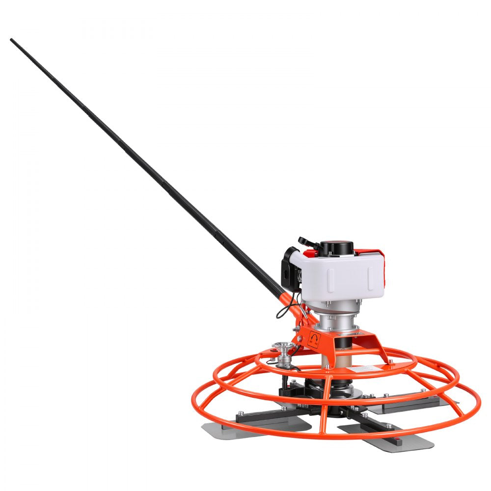 VEVOR Power Trowel, 28.3 inch Trowel Diameter Concrete Finishing Machine, 4 Blades, Adjustable 0-12° Pitch, Gas-Powered Walk-Behind Cement Surface Finisher for Smooth Floors, Bridge Construction