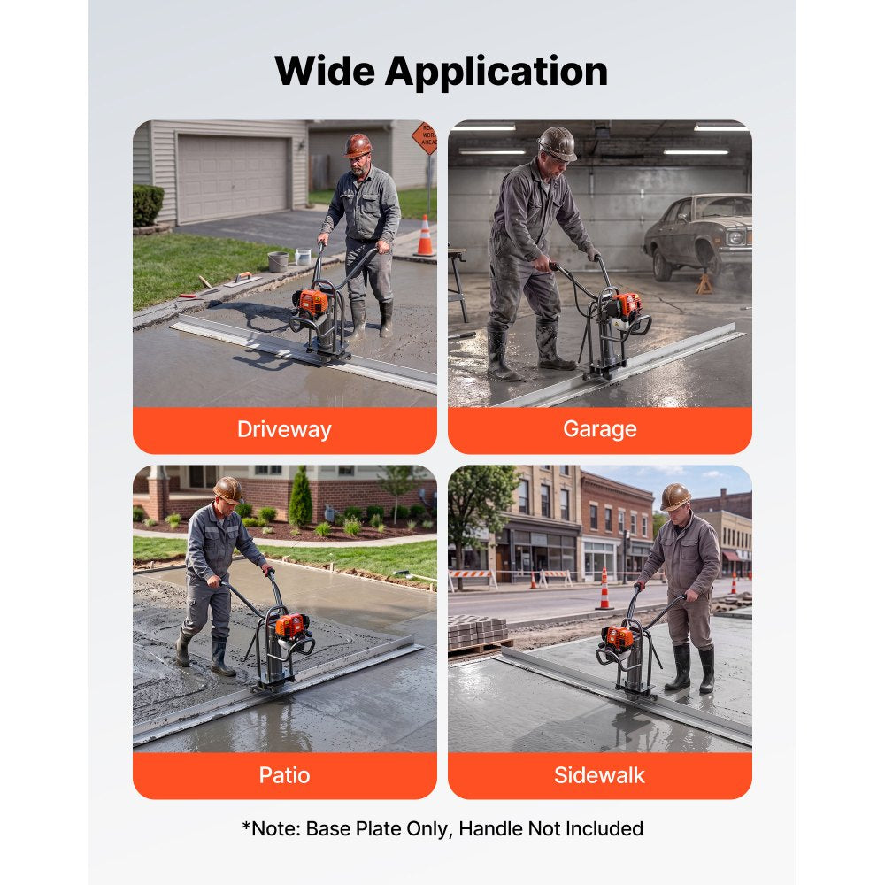 VEVOR Concrete Screed Blade 8 ft Length Aluminum Alloy Board Leveling Tool, 5.3 in Wide Straight Edge, Wide Coverage, Replacement Surface Leveler for Driveway, Patio, Sidewalk, Garage Floor Finishing