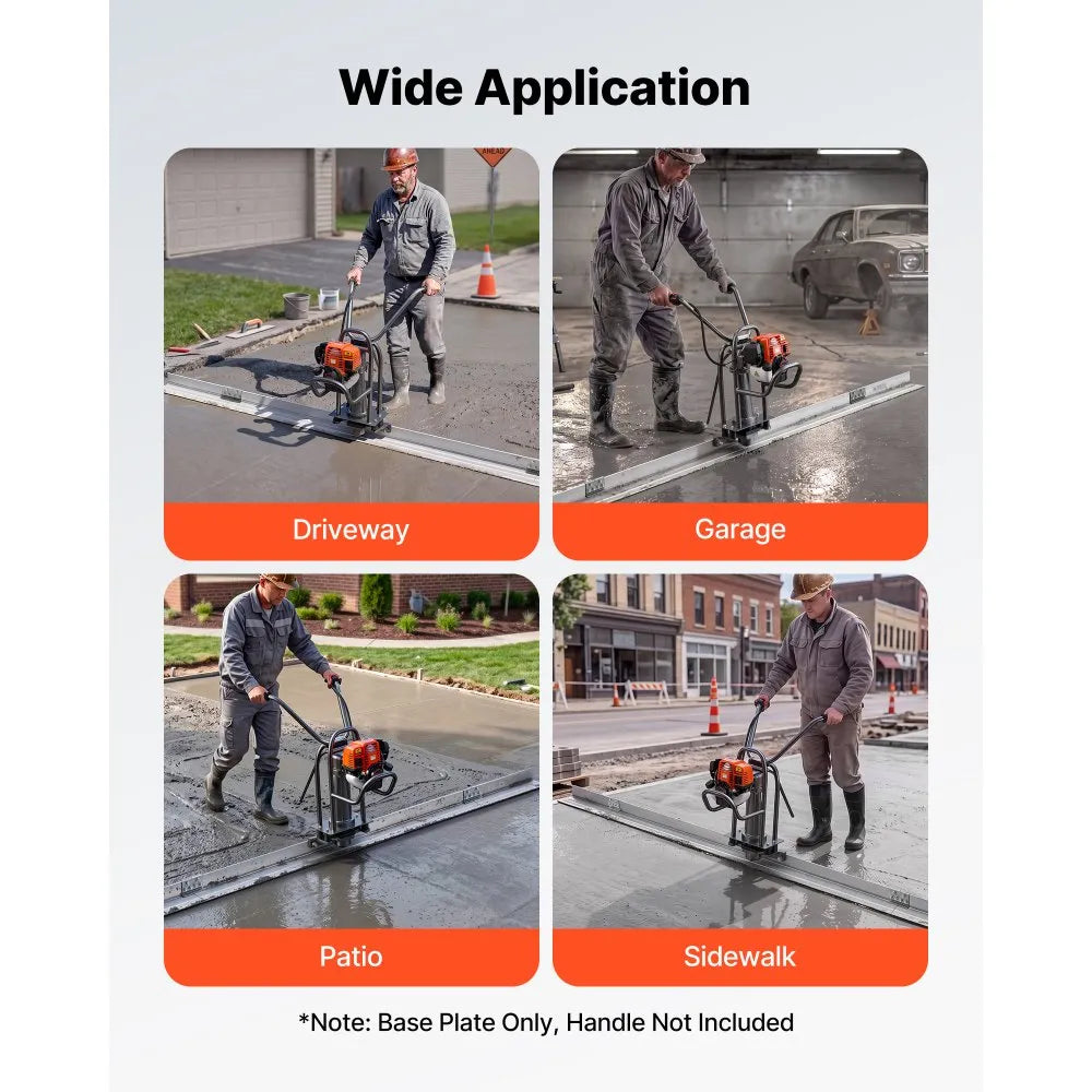 VEVOR Concrete Screed Blade 12 ft Length Aluminum Alloy Board Leveling Tool, 5.3 in Wide Straight Edge, Wide Coverage, Replacement Surface Leveler for Driveway, Patio, Sidewalk, Garage Floor Finishing
