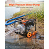 VEVOR Gas Powered Water Pump, 2 in, 128 GPM 6HP Semi Trash Water Transfer Pump Portable, Gasoline Engine with 25 ft Discharge Hose, Heavy Duty Frame, Cast Iron Impeller, for Irrigation, Ponds, Pools