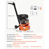VEVOR Concrete Scarifier, 3700W 2500 RPM Walk-Behind Floor Planer Grinder, Carbide Cutters, 1/8 in Adjustable Depth, Vacuum Port for Surface Preparation, Traffic Line Removal, Pavement, Floor Repair