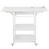 VEVOR Heat Press Table, 3 Tier Movable Heat Press Stand, Foldable Heat Transfer Machine Stand with Wheels and Vinyl Roll Holder, Rolling Metal Workbench for Sublimation Transfer Machine, White