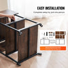 VEVOR Heat Press Table, 3 Tier Movable Heat Press Stand, Foldable Heat Transfer Machine Stand with Wheels and Vinyl Roll Holder, Rolling Metal Workbench for Sublimation Transfer Machine, Brown