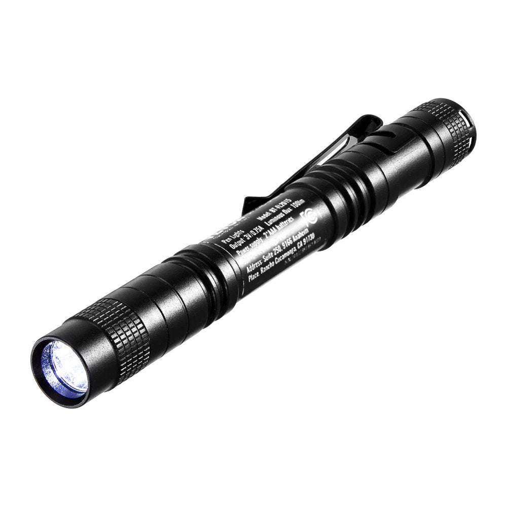 VEVOR Pen Light, 2-Pack 100 Lumens Pocket Flashlight with Clip, IPX4 Waterproof Portable Penlight, Compact and Lightweight for Tight Spaces, Work, Inspection, Emergency, Mechanics, Outdoor Use