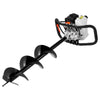 VEVOR Post Hole Digger Gas Powered, 52CC 1450W Earth Auger, Gas Auger with 8” Auger Drill Action Design Bits & 1 Extension Rod, Post Fence Hole Digger for Farmland Garden Plant, Orange+Black