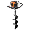 VEVOR Post Hole Digger Gas Powered, 52CC 1450W Earth Auger, Gas Auger with 8” Auger Drill Action Design Bits & 1 Extension Rod, Post Fence Hole Digger for Farmland Garden Plant, Orange+Black