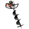 VEVOR Post Hole Digger Gas Powered, 52CC 1450W Earth Auger, Gas Auger with 8” Auger Drill Action Design Bits & 1 Extension Rod, Post Fence Hole Digger for Farmland Garden Plant, Orange+Black