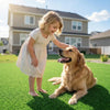 VEVOR Artificial Grass, 12 x 7 ft Fake Grass Turf Rug, 0.6 in Pile Height Realistic Synthetic Lawn Carpet Roll Mat, Easy Clean Drainage Holes for Patio, Garden, Balcony, Outdoor Indoor Decor, Green