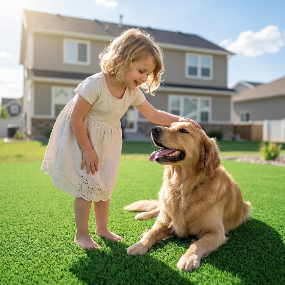 VEVOR Artificial Grass, 18 x 10 ft Fake Grass Turf Rug, 0.6 in Pile Height Realistic Synthetic Lawn Carpet Roll Mat, Easy Clean Drainage Holes for Patio, Garden, Balcony, Outdoor Indoor Decor, Green