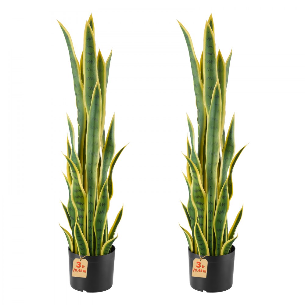 Vevor Artificial Snake Plant 3' 2-Piece Faux Sansevieria with Pot New