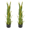 VEVOR Artificial Snake Plant, 3FT 2 PCS in Fake Snake Plants with White Pot, for Home, Garden, Office, Porch, Indoor & Outdoor Decor, Realistic Texture Faux Sansevieria, Premium HDPE, Sun-Resistant