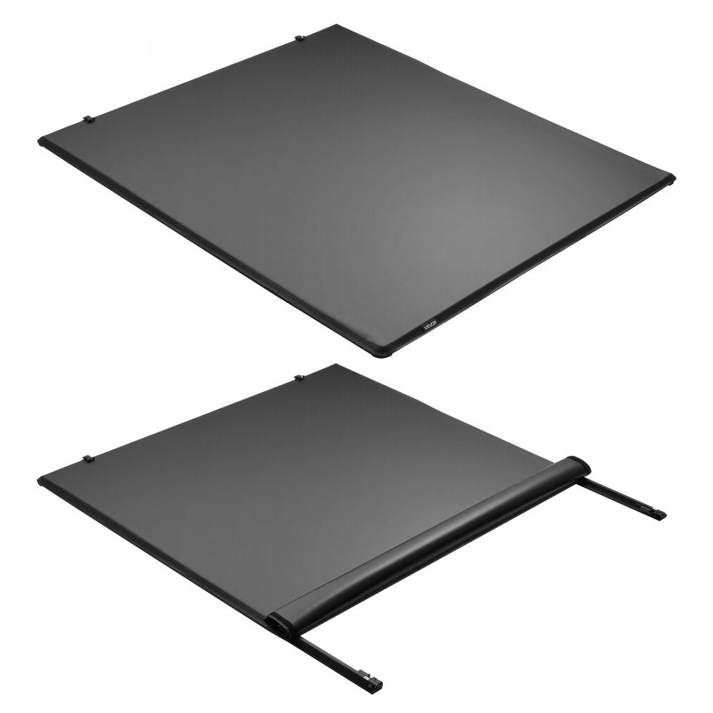 VEVOR Soft Roll-Up Truck Bed Tonneau Cover, Compatible with 2019-2024 Dodge Ram 1500 Classic, 2003-2025 Ram 2500 3500, Fits 6.4 ft (6 ft 4 in/76 in) Bed, PVC Tonneau Cover with Aluminum Alloy Bars
