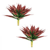 VEVOR Artificial Agave, 28W x 22H 2PCS Fake Agave Plants with Ground Stakes, Sun-Resistant for Home, Garden, Office, Store, Living Room,Porch, Indoor & Outdoor Decor, Realistic Texture Faux Plant, Red