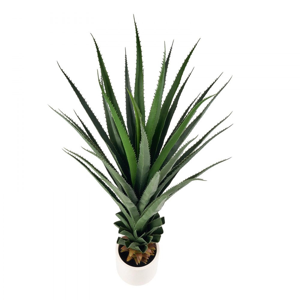 VEVOR Artificial Agave, 48 in Tall Fake Agave Plant with White Pot 1 Pack, Sun-Resistant for Home, Garden, Office, Store, Living Room, Porch, Indoor & Outdoor Decor, Realistic Texture Faux Decor Plant