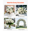 VEVOR Artificial Flowers, 120 pcs Real Looking White Foam Fake Roses Bulk, White Faux Bridal Shower with Stems for DIY Wedding Bouquets, Home Centerpieces Arrangements, Party Tables Decorations