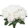 VEVOR Artificial Flowers, 120 pcs Real Looking White Foam Fake Roses Bulk, White Faux Bridal Shower with Stems for DIY Wedding Bouquets, Home Centerpieces Arrangements, Party Tables Decorations