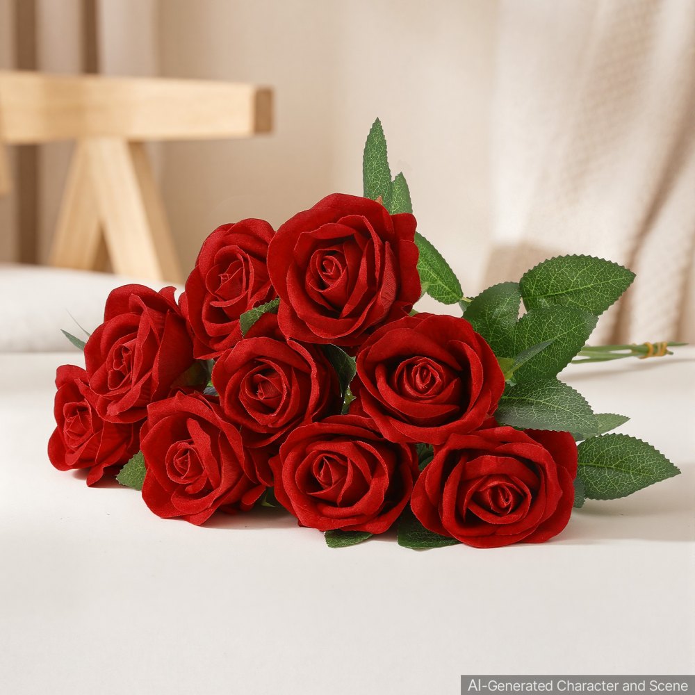 VEVOR Artificial Flowers Bulk Red Roses 120 PCS Silk Faux Flowers Stems, Realistic Fake Flower for Vase, Table Centerpieces, Weddings, Parties, Bouquets, Home Decor and DIY Floral Arrangements