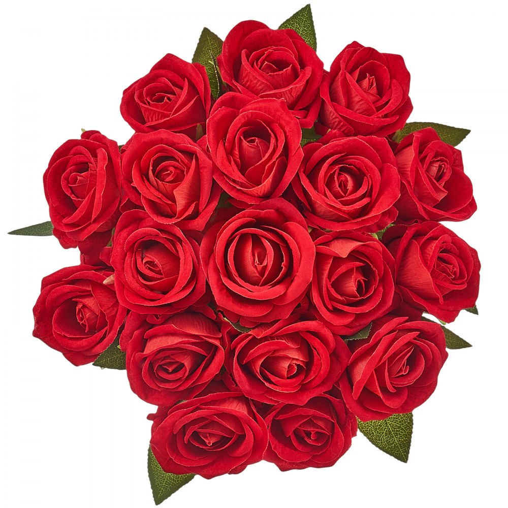 VEVOR Artificial Flowers, 60 pcs Real Looking Red Foam Fake Roses Bulk, Faux Red Bridal Shower with Stems for DIY Wedding Bouquets, Home Centerpieces Arrangements, Party Tables Decorations