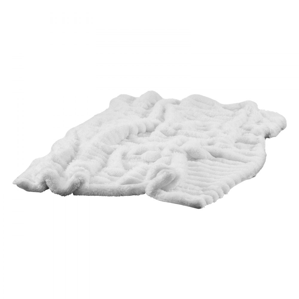 VEVOR Throw Blanket, 50 x 60 Inches / 1270 x 1524 mm, Faux Fur Cozy Throw Blankets, Cute Small Fuzzy Throws, Lightweight Super Soft Bed Blanket, Ideal for Couch, Sofa, Bedroom, White