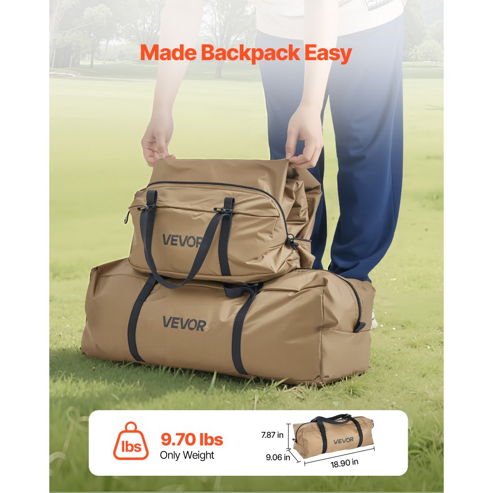 VEVOR Hot Tent for 4 Persons, Camping Tipi Hot Tents with Stove Jack & Inner Tent, Portable Winter Camping Tents with Snow Skirt, Easy Setup, Waterproof 4 Season Shelter Tents for Fishing Backpacking