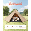 VEVOR Hot Tent for 4 Persons, Camping Tipi Hot Tents with Stove Jack & Inner Tent, Portable Winter Camping Tents with Snow Skirt, Easy Setup, Waterproof 4 Season Shelter Tents for Fishing Backpacking