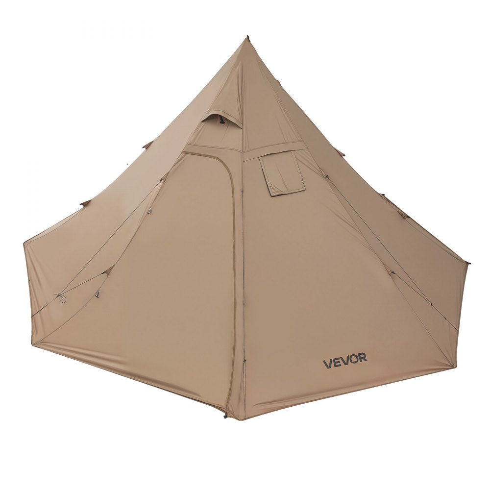 VEVOR Hot Tent for 4 Persons, Camping Tipi Hot Tents with Stove Jack & Inner Tent, Portable Winter Camping Tents with Snow Skirt, Easy Setup, Waterproof 4 Season Shelter Tents for Fishing Backpacking