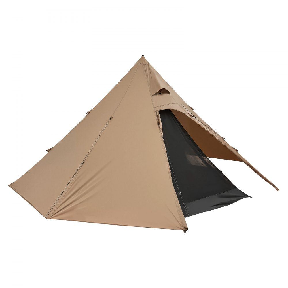 VEVOR Hot Tent for 4 Persons, Camping Tipi Hot Tents with Stove Jack & Inner Tent, Portable Winter Camping Tents with Snow Skirt, Easy Setup, Waterproof 4 Season Shelter Tents for Fishing Backpacking