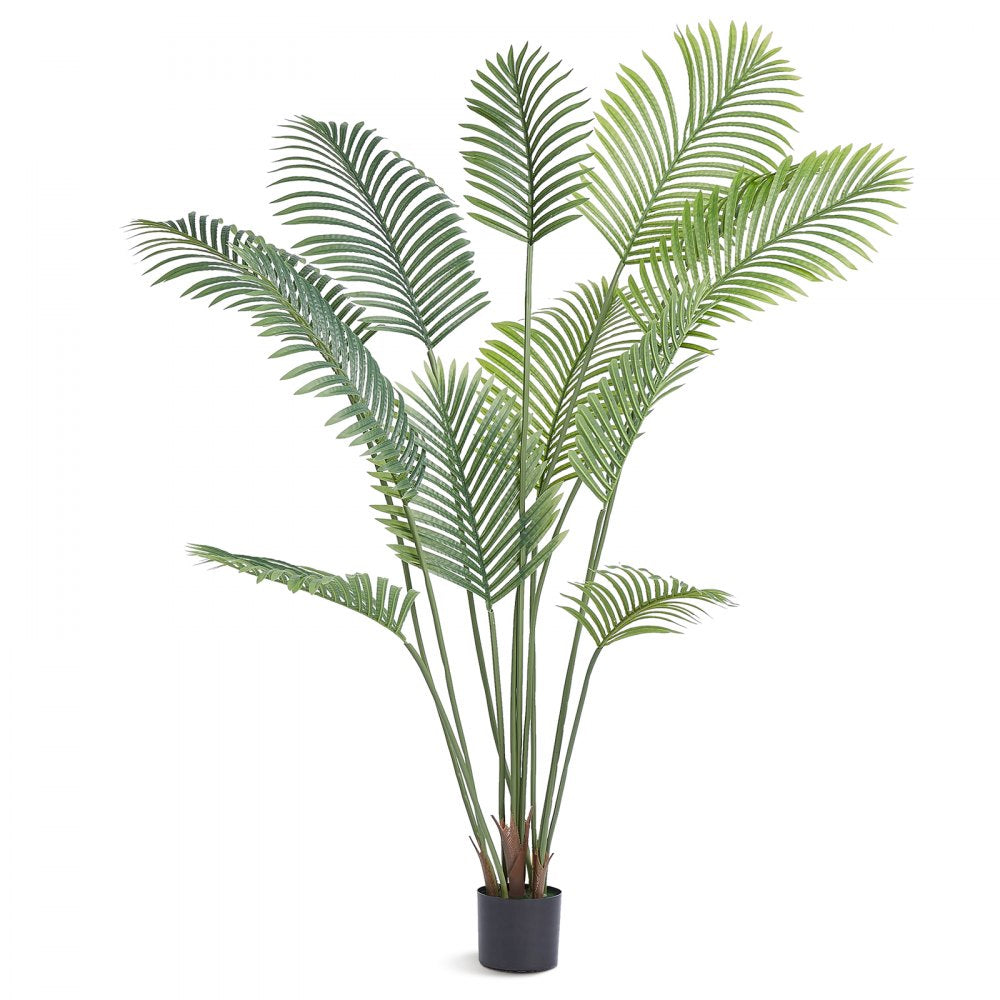 VEVOR Artificial Palm Tree, 6 FT Tall Faux Plant, Secure PE Material & Anti-Tip Tilt Protection Low-Maintenance Plant, Lifelike Green Fake Tree for Home Office Warehouse Decor Indoor Outdoor