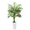 VEVOR Artificial Areca Palm Tree 5 ft, Fake Palm Tropical Plants with White Tall Planter, Faux Floor Silk Plant in Pot, Large Trees for Home Office Living Room Decor House Warming, Indoor Outdoor
