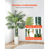 VEVOR Artificial Areca Palm Tree 6 ft, Fake Palm Tropical Plants with White Tall Planter, Faux Floor Silk Plant in Pot, Large Trees for Home Office Living Room Decor House Warming, Indoor Outdoor
