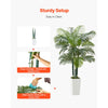 VEVOR Artificial Areca Palm Tree 6 ft, Fake Palm Tropical Plants with White Tall Planter, Faux Floor Silk Plant in Pot, Large Trees for Home Office Living Room Decor House Warming, Indoor Outdoor