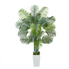 VEVOR Artificial Areca Palm Tree 6 ft, Fake Palm Tropical Plants with White Tall Planter, Faux Floor Silk Plant in Pot, Large Trees for Home Office Living Room Decor House Warming, Indoor Outdoor