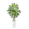 VEVOR Artificial Dracaena Tree 5 ft, Fake Palm Tropical Plants with White Tall Planter, Faux Floor Silk Plant in Pot, Large Trees for Home Office Living Room Decor House Warming, Indoor Outdoor