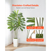 VEVOR Artificial Dracaena Tree 6 ft, Fake Palm Tropical Plants with White Tall Planter, Faux Floor Silk Plant in Pot, Large Trees for Home Office Living Room Decor House Warming, Indoor Outdoor