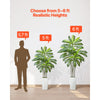 VEVOR Artificial Dracaena Tree 6 ft, Fake Palm Tropical Plants with White Tall Planter, Faux Floor Silk Plant in Pot, Large Trees for Home Office Living Room Decor House Warming, Indoor Outdoor
