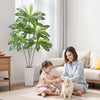 VEVOR Artificial Dracaena Tree 6 ft, Fake Palm Tropical Plants with White Tall Planter, Faux Floor Silk Plant in Pot, Large Trees for Home Office Living Room Decor House Warming, Indoor Outdoor