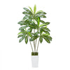 VEVOR Artificial Dracaena Tree 6 ft, Fake Palm Tropical Plants with White Tall Planter, Faux Floor Silk Plant in Pot, Large Trees for Home Office Living Room Decor House Warming, Indoor Outdoor