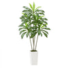 VEVOR Artificial Dracaena Tree 6 ft, Fake Palm Tropical Plants with White Tall Planter, Faux Floor Silk Plant in Pot, Large Trees for Home Office Living Room Decor House Warming, Indoor Outdoor