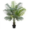 VEVOR Artificial Areca Palm Tree 5 ft, Fake Palm Tropical Plants with White Tall Planter, Faux Floor Silk Plant in Pot, Large Trees for Home Office Living Room Decor House Warming, Indoor Outdoor