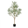 VEVOR 5FT Artificial Olive Tree with Black Pot, Tall Fake Tree with Natural Wood Trunk & Realistic Green Leaves and Fruits, Indoor Faux Plant for Home, Office, Living Room, Corner Decor